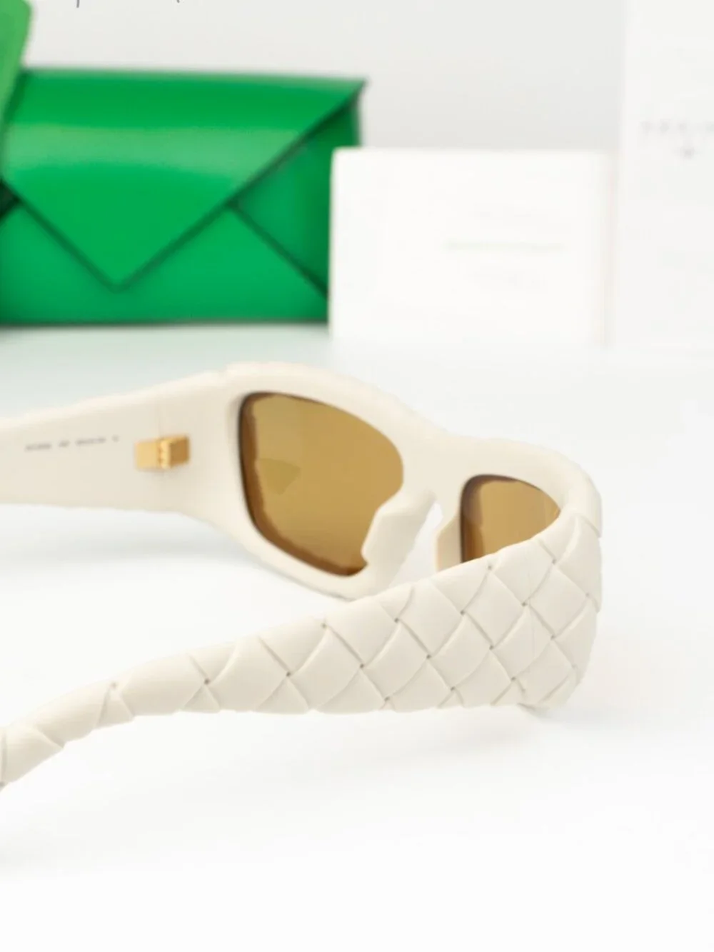 Bottega Veneta Men Sunglasses Chalk White Brown Rectangle BV1303S 006 NEW